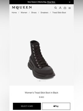 Alexander McQueen women Tread Slick Boot in Black